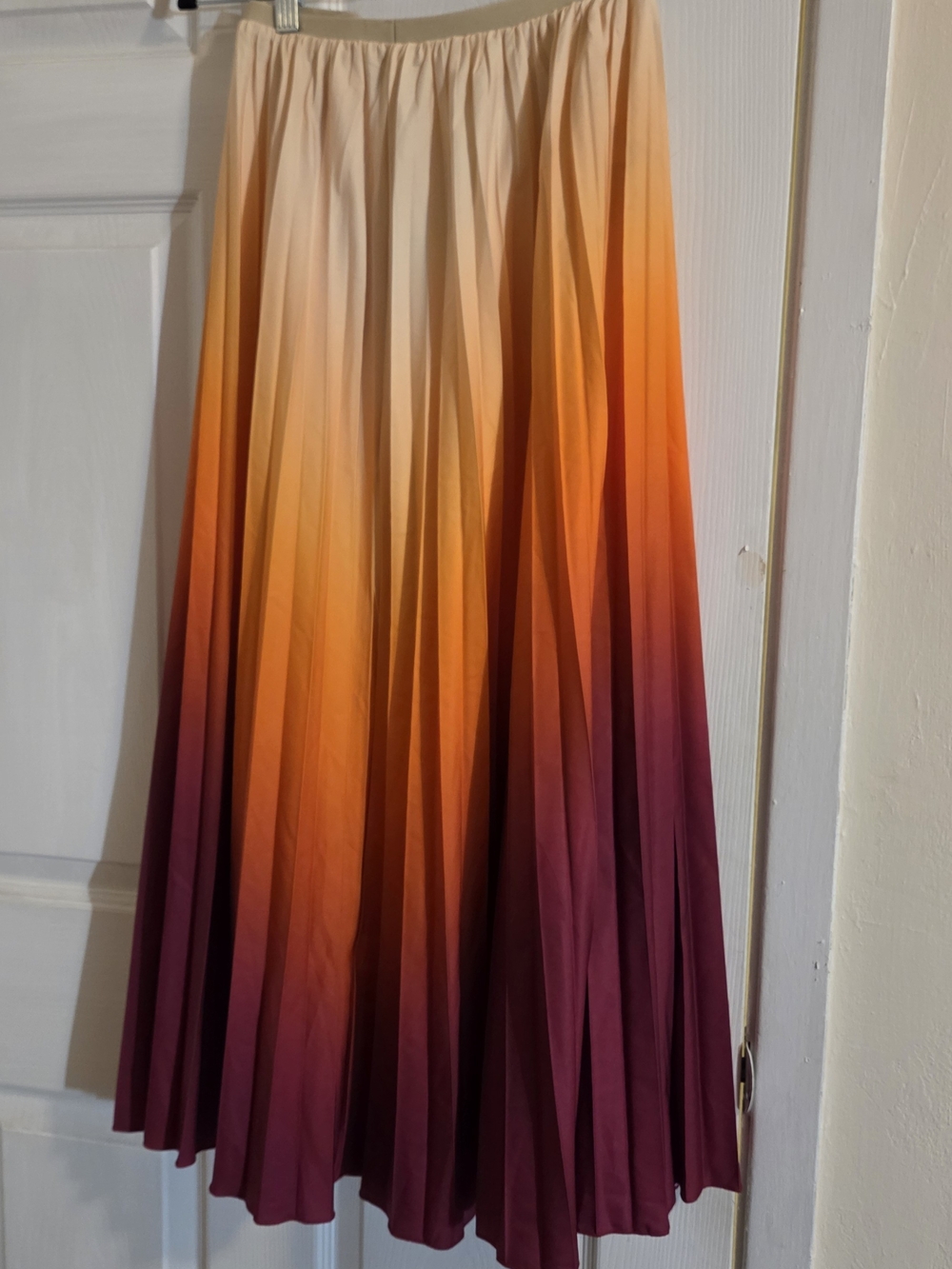 SHEIN Ombre Maxi Skirt in Cream, Orange & Burgundy